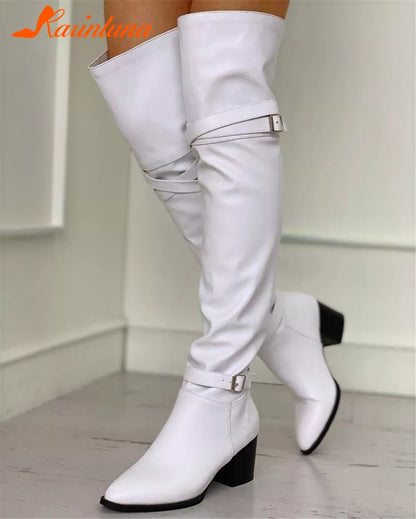 Square Heel Over-the-Knee Boots