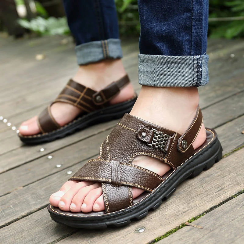 Non-slip Leather Men's Sandals